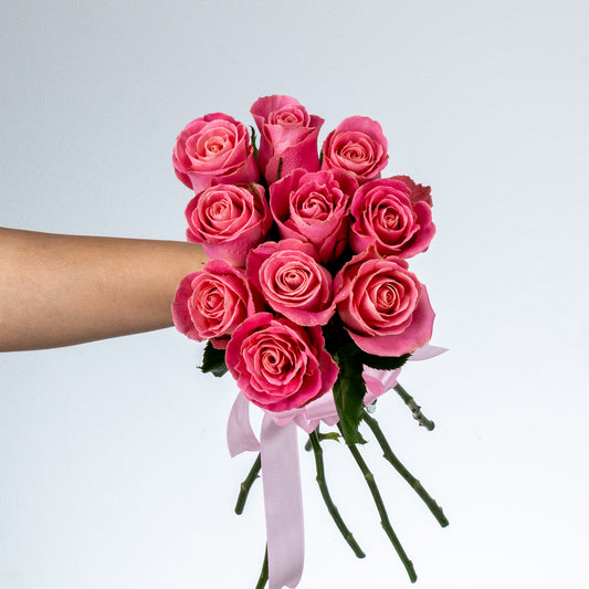 Bunch of Peach Roses 10 Flowers