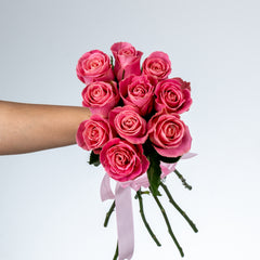 Bunch of Peach Roses 10 Flowers