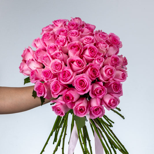 Bunch of Pink Rose 50 Flowers