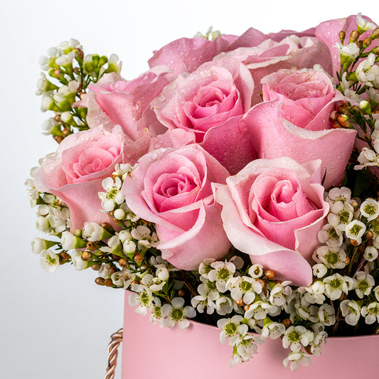 Pink Rose Box Arrangement
