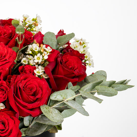 Round Box Arrangement Red