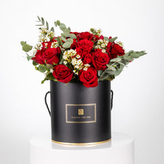 Round Box Arrangement Red
