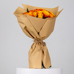 Sunset Yellow And Orange Rose Arrangement