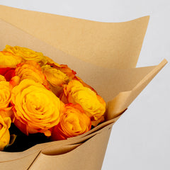 Sunset Yellow And Orange Rose Arrangement