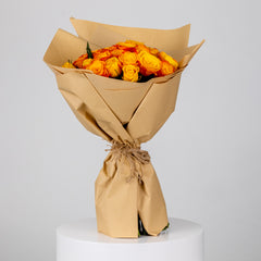 Sunset Yellow And Orange Rose Arrangement