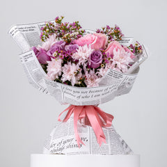 Bouquet Of Purple And Pink Combo