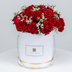 Flower in a Round Box Red