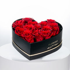 Heart shape Box Rose Arrangement Red
