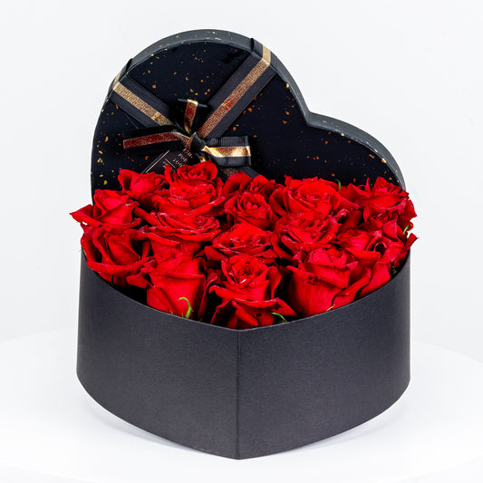 Heart shape Box Rose  Arrangement