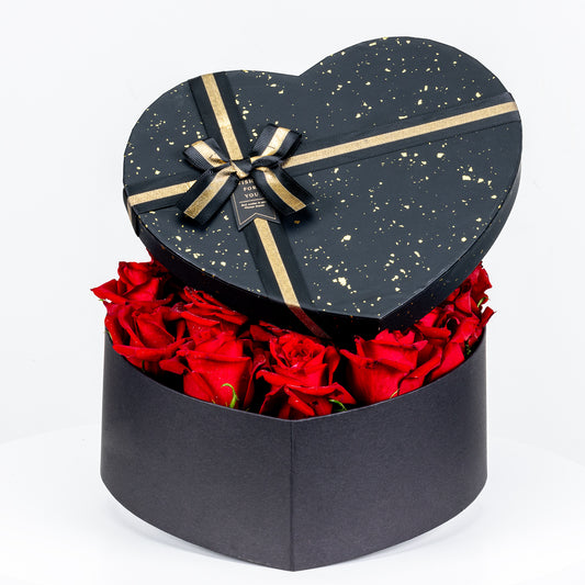 Heart shape Box Rose  Arrangement