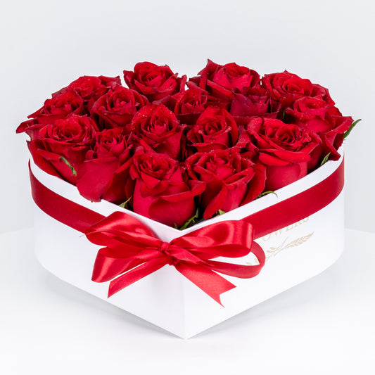 Heart Shape white Box Arrangement