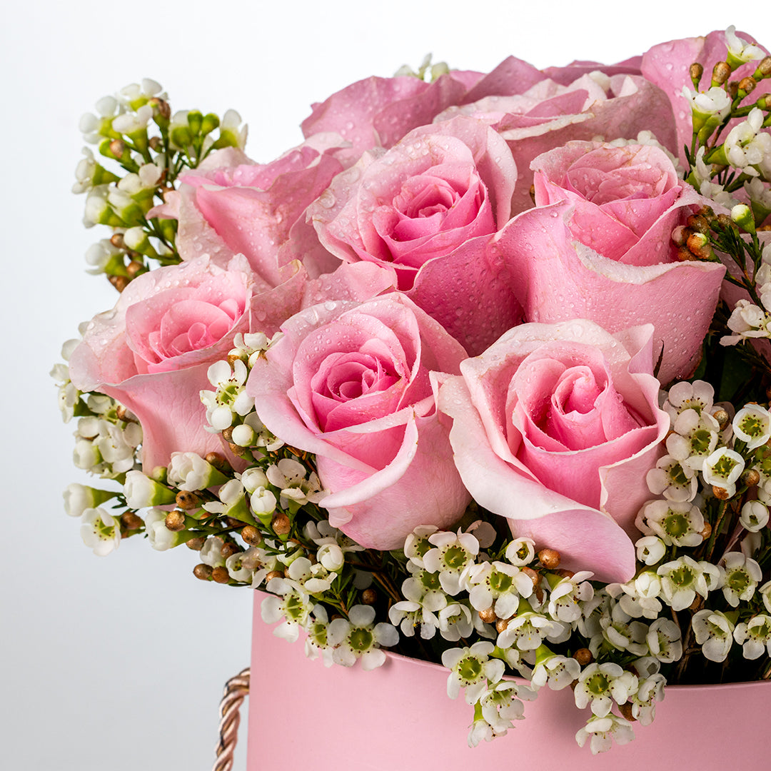 Pink Rose Box Arrangement
