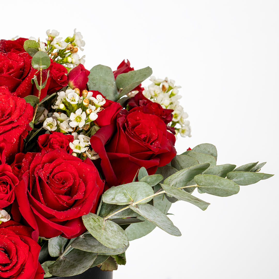 Round Box Arrangement Red