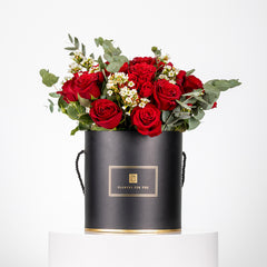 Round Box Arrangement Red